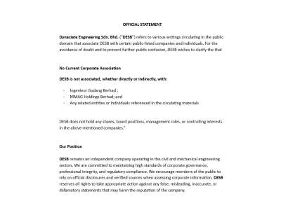 OFFICIAL STATEMENT 1